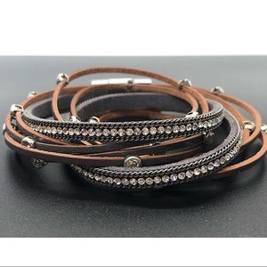❤️Multilayer leather rhinestone, crystal bracelet